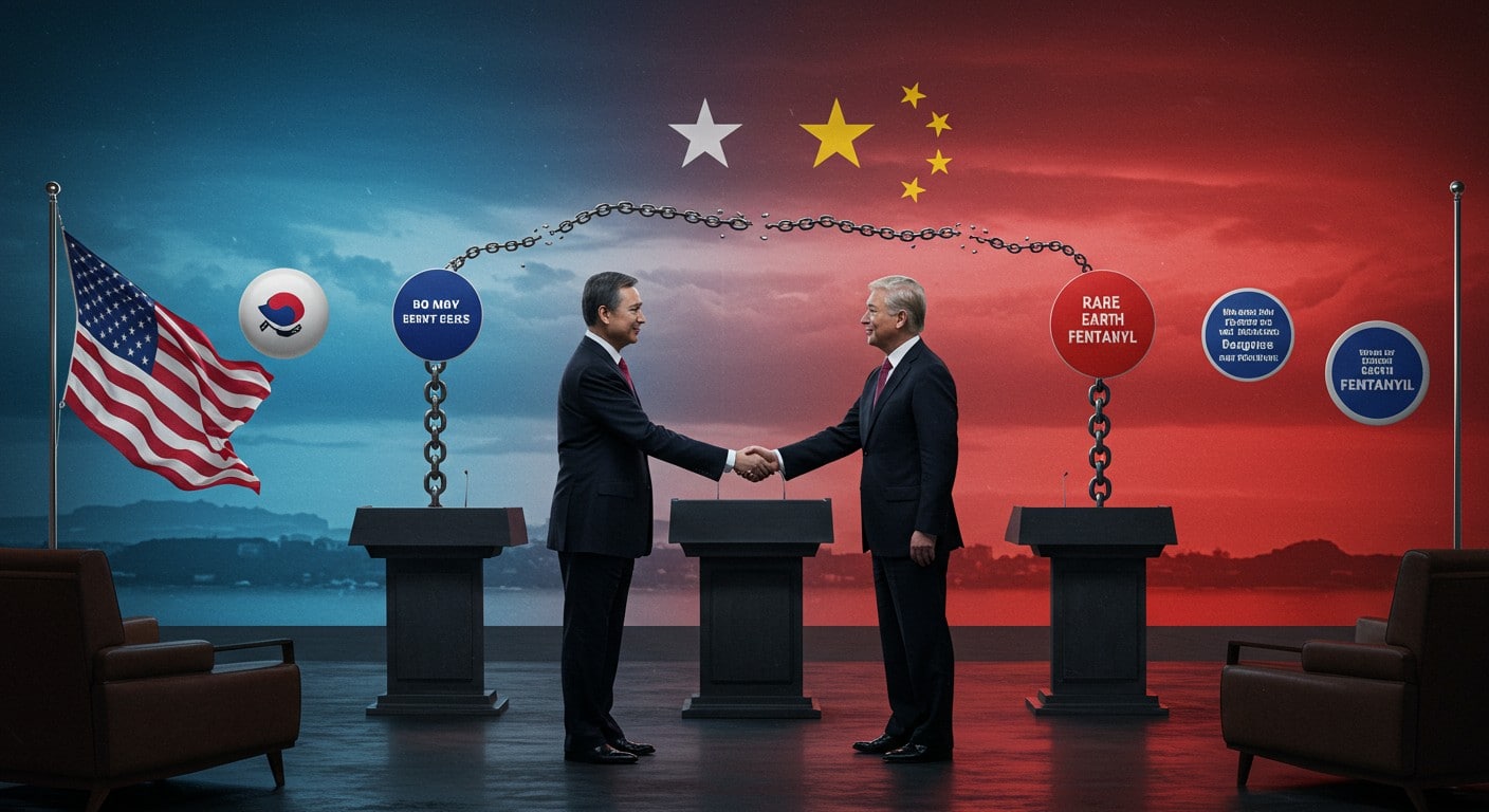 Découvrez les détails de la rencontre Trump-Xi en Corée du Sud : concessions sur fentanyl, terres rares et droits de douane. Vers un accord commercial ? Analyse complète.