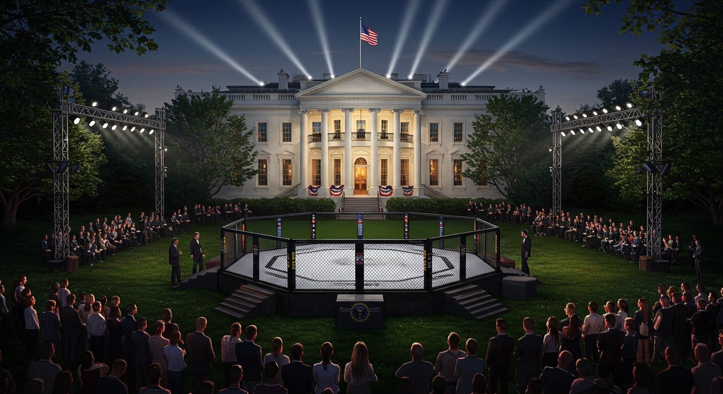 Trump organise un combat MMA à la Maison Blanche pour ses 80 ans. Découvrez l'événement qui mêle sport, spectacle et politique !