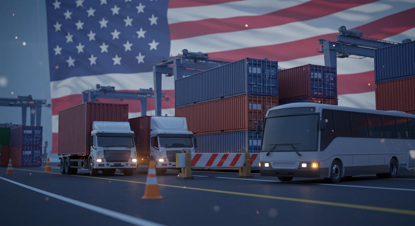 Nouveaux droits de douane US sur camions (25%) et bus (10%) dès novembre. Quels impacts pour le commerce international ?