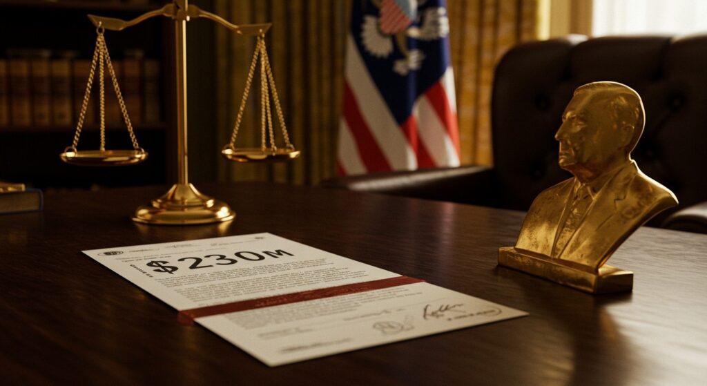 Trump Réclame 230M$ : Une Demande Audacieuse Décryptée
