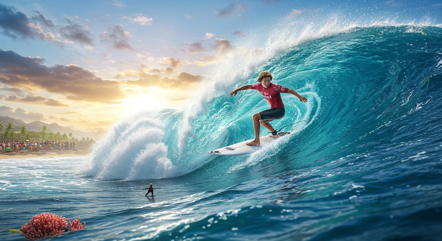 À 14 ans, Tya Zebrowski devient la plus jeune surfeuse à rejoindre l’élite mondiale. Découvrez son parcours, ses exploits et ses rêves olympiques.