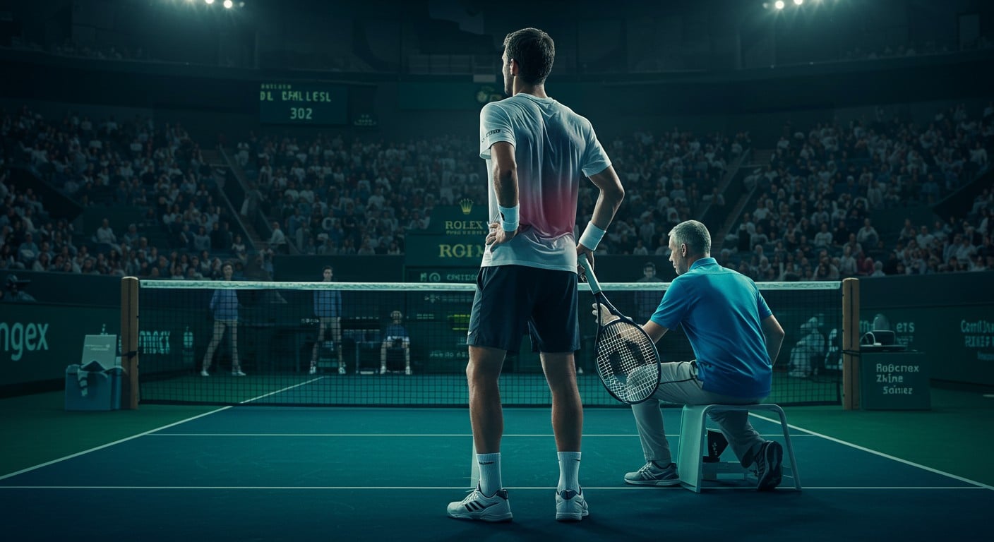 Ugo Humbert abandonne à Bâle, blessé au dos. Quelles conséquences pour le Rolex Paris Masters ? Analyse, enjeux et perspectives pour le Français.