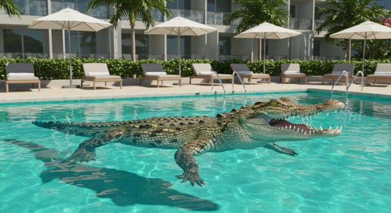 Un Crocodile dans la Piscine : Panique dans un Hôtel de Luxe