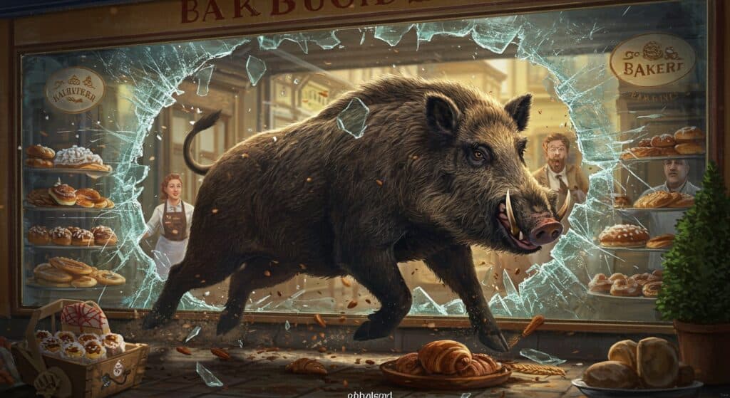 Un Sanglier Détruit une Boulangerie : Récit d’un Incident Insolite