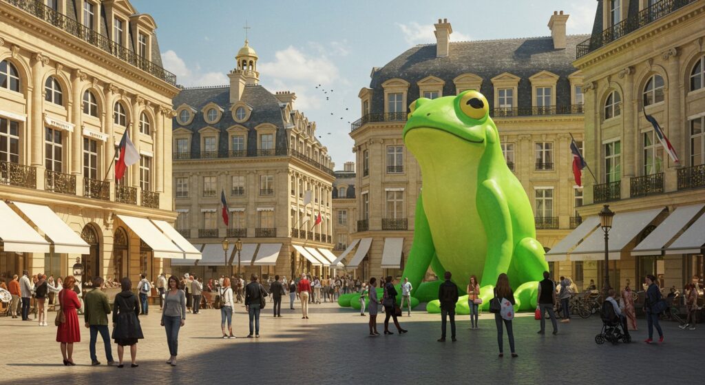 Une Grenouille Géante Place Vendôme : Art ou Provocation ?