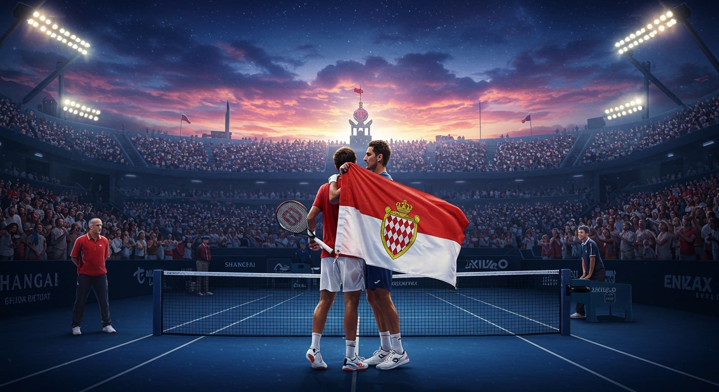 Valentin Vacherot remporte le Masters 1000 de Shanghai face à son cousin Arthur Rinderknech. Une finale émouvante entre famille et exploit sportif !