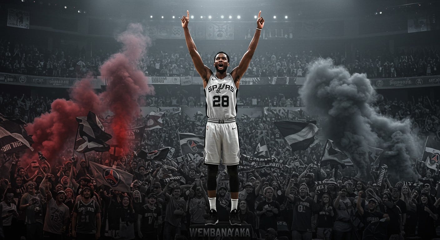 Victor Wembanyama inspire une section de supporters à San Antonio pour une ambiance NBA explosive, influencée par le PSG. Découvrez son projet !