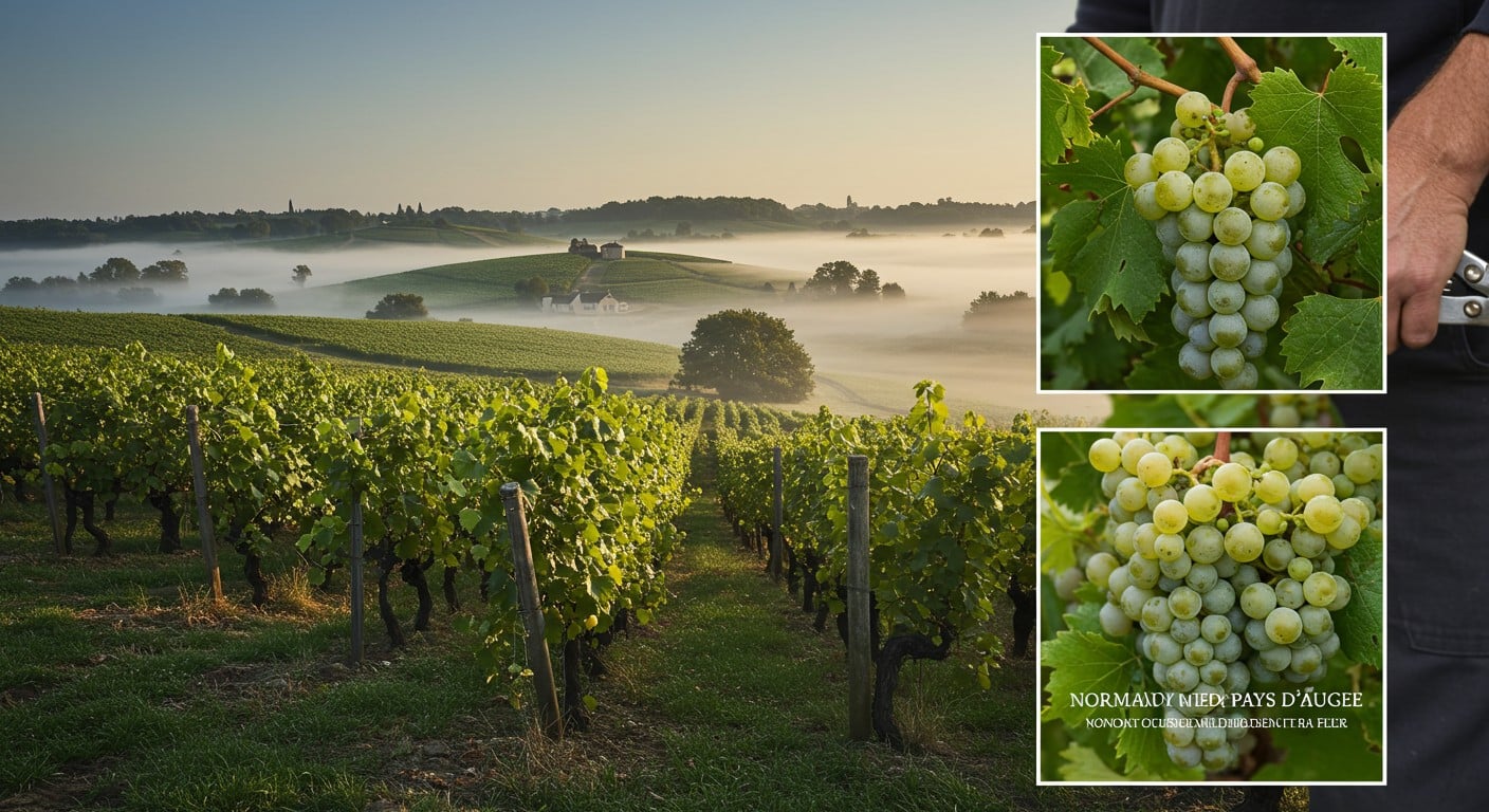Découvrez la première récolte d’un vignoble audacieux à Marolles, Calvados. Un pari sur le terroir normand pour des vins uniques et fruités.