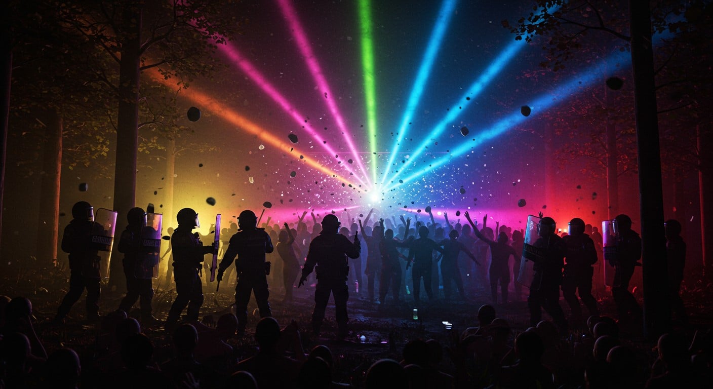 Des gendarmes blessés lors d'une rave-party illégale en Saône-et-Loire. Que s'est-il passé ? Découvrez les détails de cet affrontement tendu.