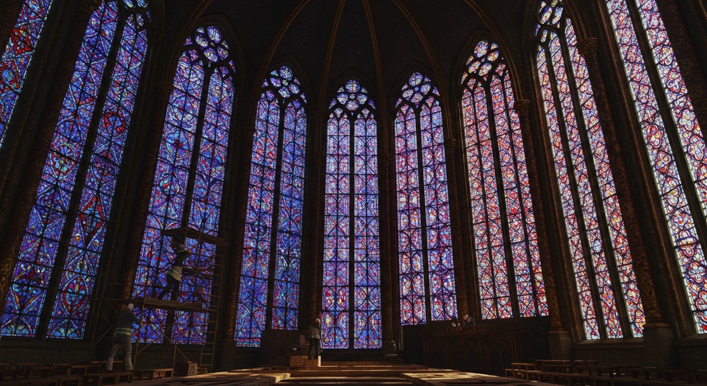Découvrez les vitraux monumentaux du futur Musée des Sacres à Reims, dévoilés le 8 décembre. Un chantier emblématique qui ravive l'histoire des rois de France, ouverture en 2027.