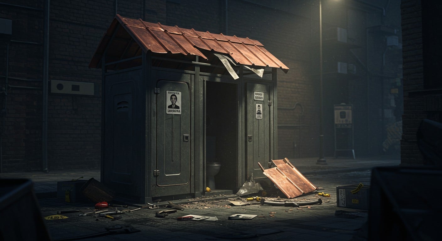 Un homme de 23 ans condamné à six mois pour le vol d’un toit en cuivre de toilettes publiques. Découvrez les détails d’une affaire rocambolesque !