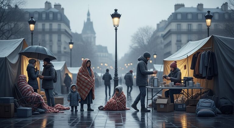 200 Sans-Abri Devant Mairie 20e Paris
