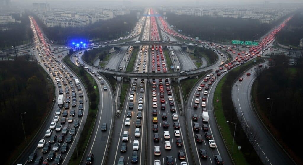 500 km de Bouchons en Île-de-France : Chaos Matinal