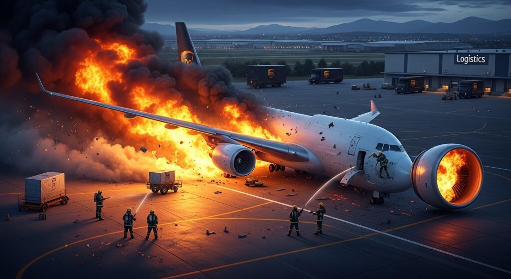 Accident Avion Cargo UPS Immobilise MD-11