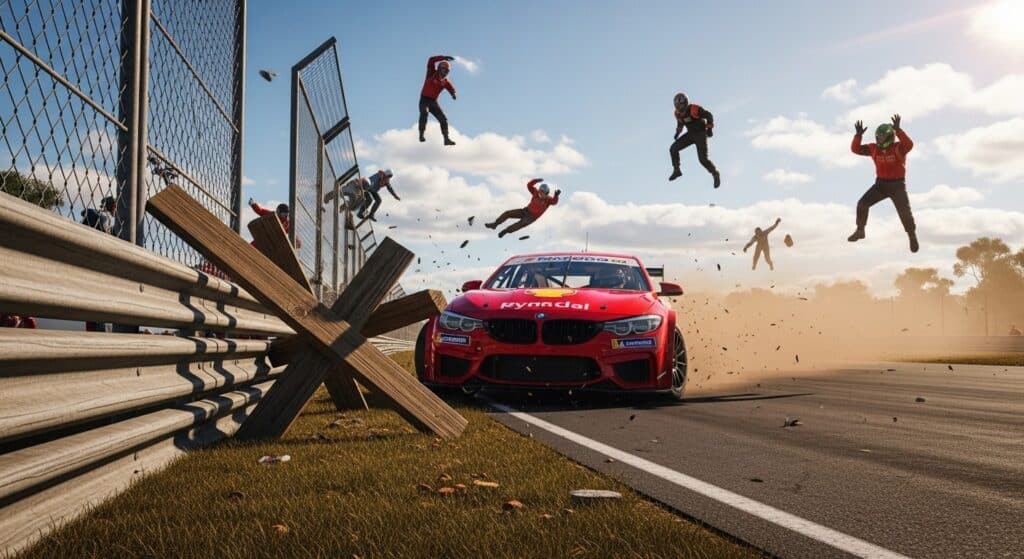 Accident Course Auto Australie: 9 Spectateurs Blessés