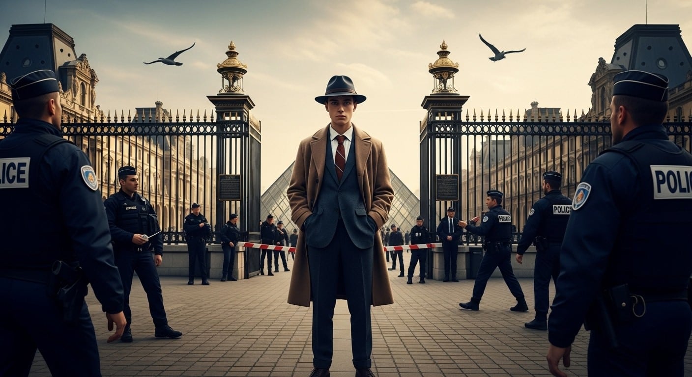 Découvrez comment un ado de 15 ans, fan de détectives rétro, explose sur les réseaux après une photo prise lors du cambriolage des joyaux au Louvre. Style vintage et mystère viral !