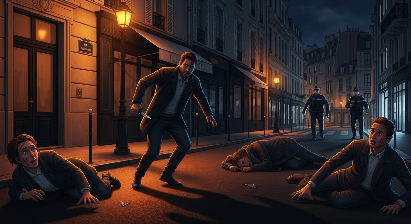 Découvrez les détails choquants d'une agression au couteau dans le 8e arrondissement de Paris. Un homme attaque deux passants et un policier. Enquête en cours sur ses motifs.