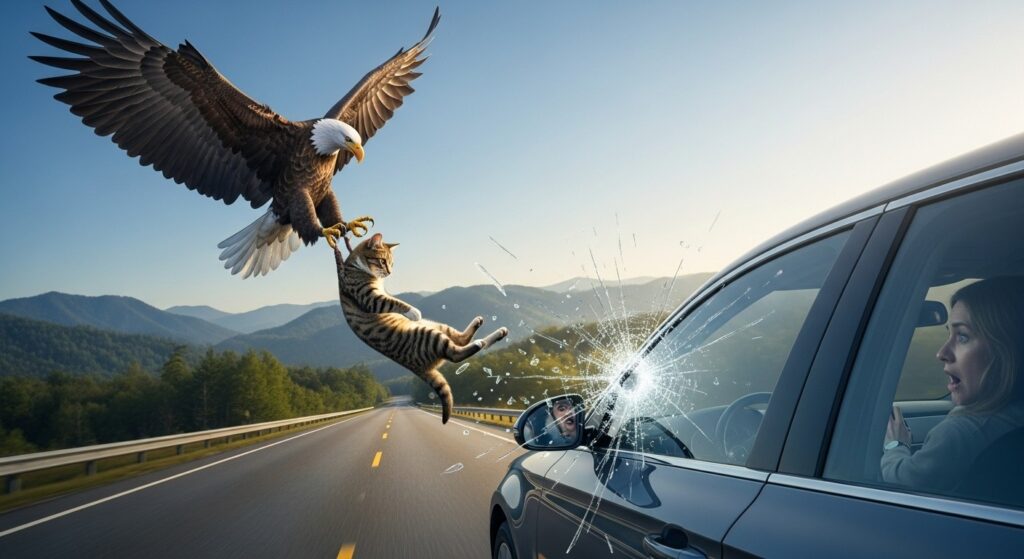 Aigle Lâche un Chat sur Pare-Brise : l&rsquo;Incroyable Accident