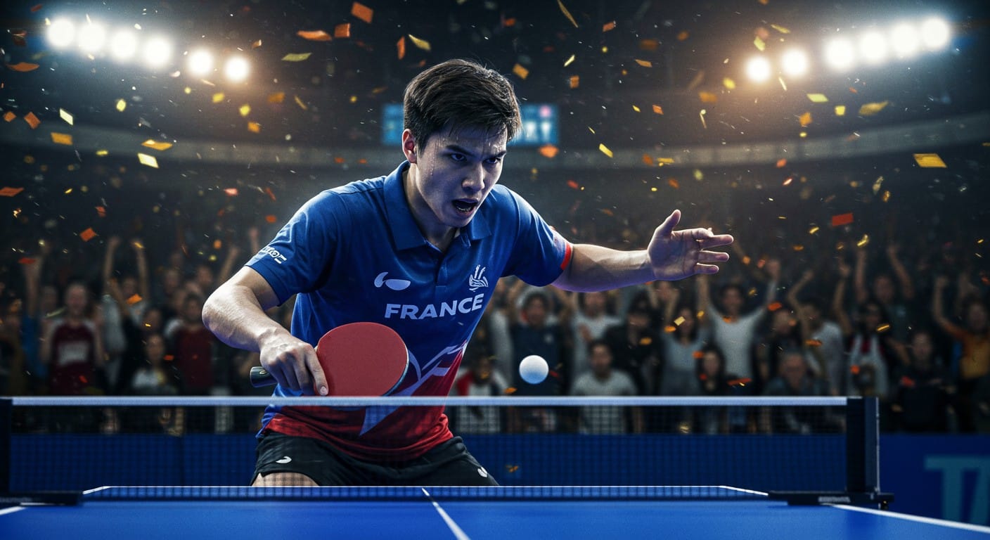 Découvrez le comeback épique d'Alexis Lebrun face à Harimoto au WTT Champions Montpellier : 4 balles de match sauvées, ambiance folle et quarts assurés !