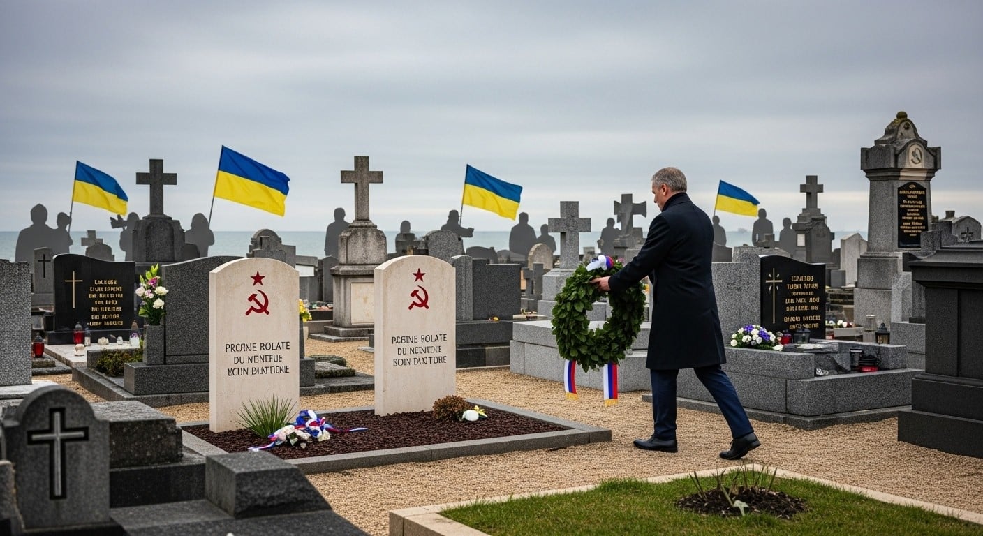 Visite controversée de l’ambassadeur russe Alexey Meshkov à Oléron pour rénover les tombes de soldats soviétiques. Entre mémoire de la Seconde Guerre et guerre en Ukraine, une polémique explosive.