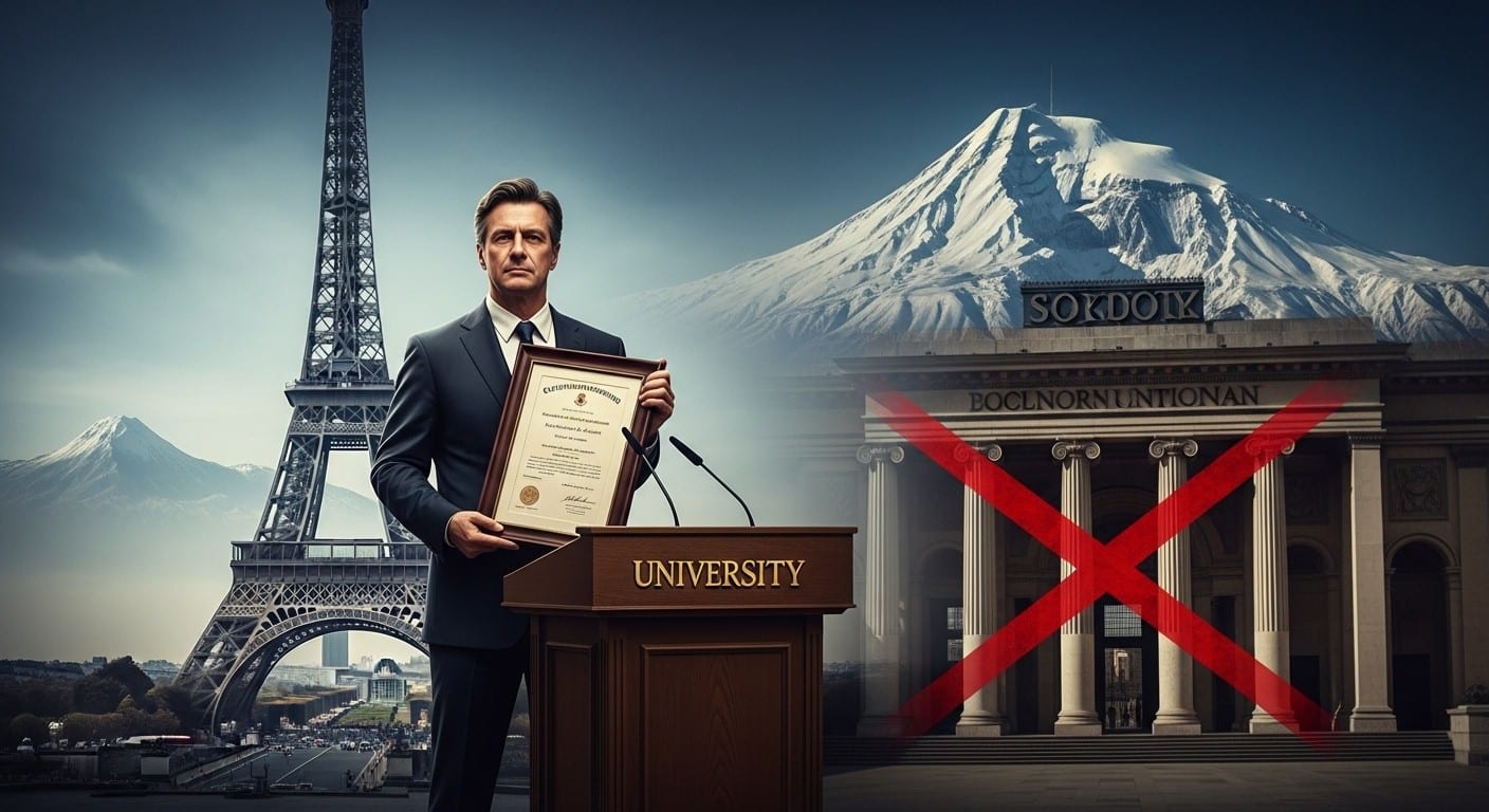 Accusé de plagiat et déchu de son doctorat en France, l’élu de Courbevoie vient d’obtenir un nouveau titre de docteur… à Erevan. Une revanche spectaculaire qui soulève des questions sur l’éthique universitaire.