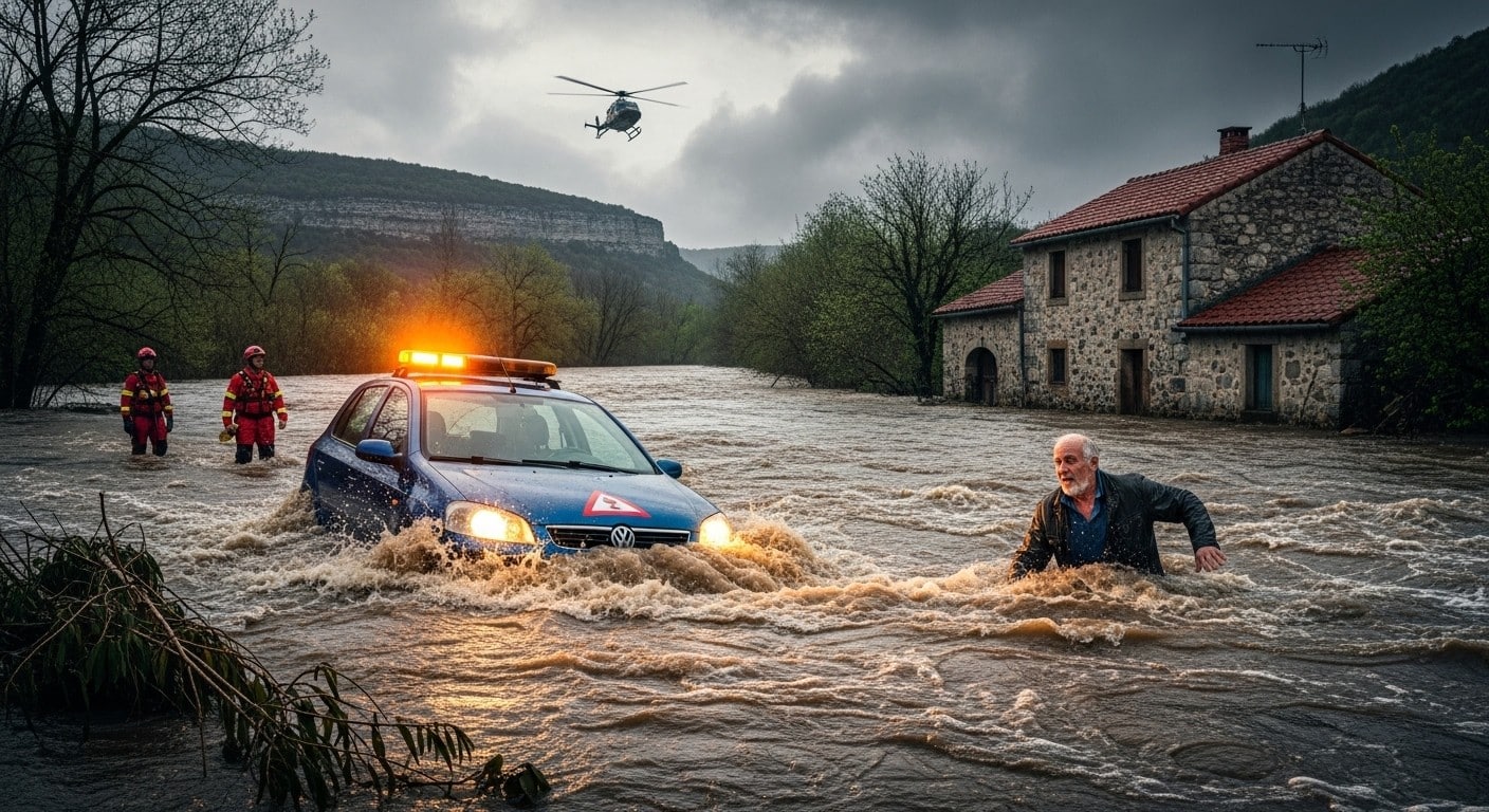 Un septuagénaire disparu en Ardèche après une crue soudaine du Rieutord. Recherches massives suspendues pour la nuit. Découvrez les détails du drame et les risques persistants.