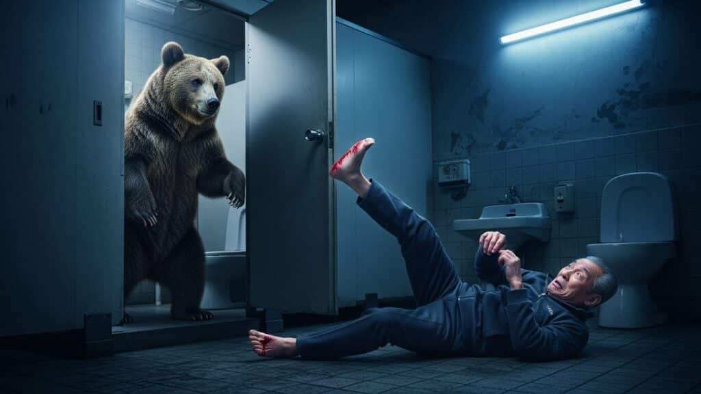 Attaque d&rsquo;Ours dans des Toilettes au Japon : Il le Repousse à Coups de Pied