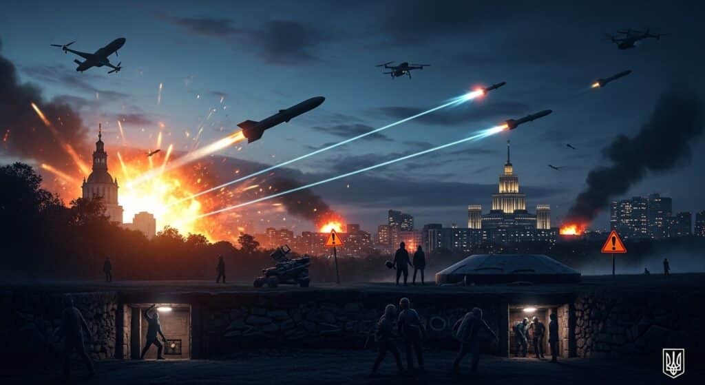 Attaque Massive Russie sur Kiev: Défense Active