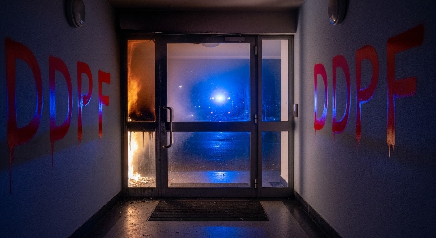 Défense des prisonniers ou pure violence ? Un homme de 22 ans condamné après l’incendie et les tags menaçants devant l’immeuble d’une surveillante pénitentiaire.