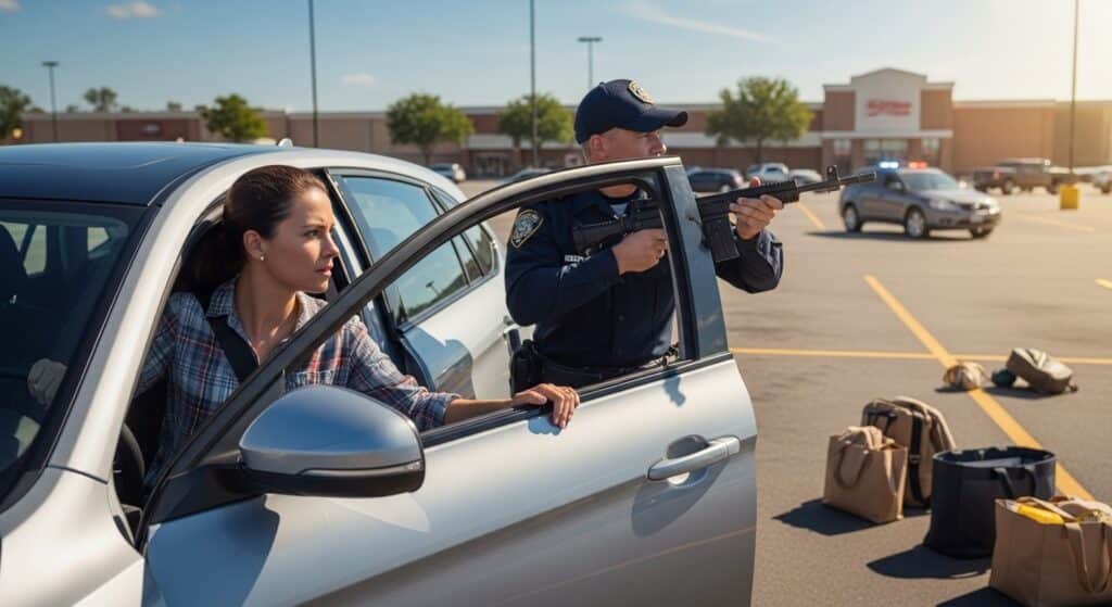 Automobiliste Aide Policier à Pourchasser Voleurs