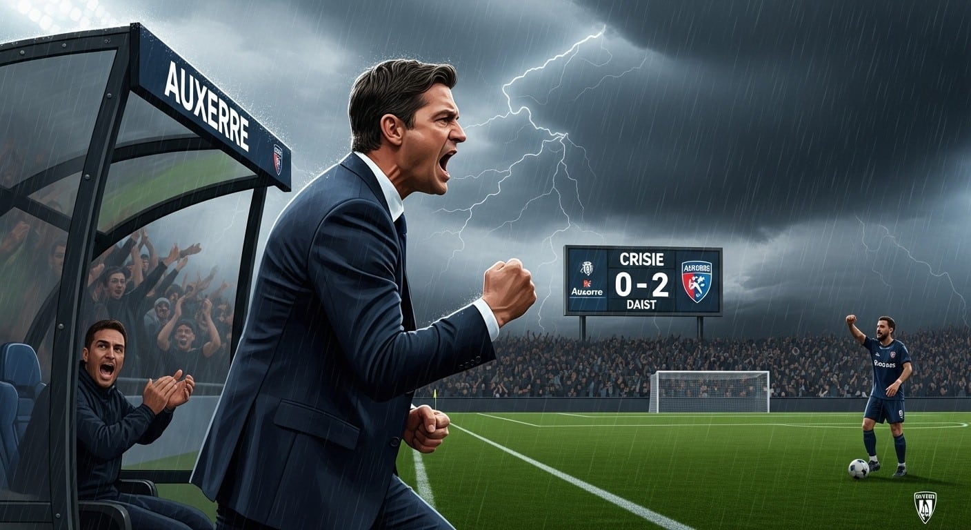 Dernier de Ligue 1 avec 7 points, Auxerre enchaîne les défaites. Pelissier s'accroche malgré la pression. Analyse d'une crise profonde et des espoirs de rebond.