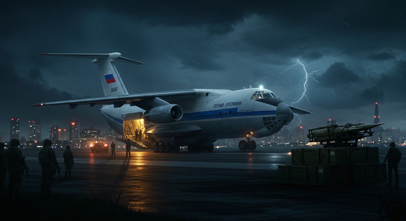 Découvrez l'atterrissage mystérieux d'un Iliouchine Il-76 russe au Venezuela, lié à des mercenaires. Maduro demande des missiles à Poutine face aux USA.