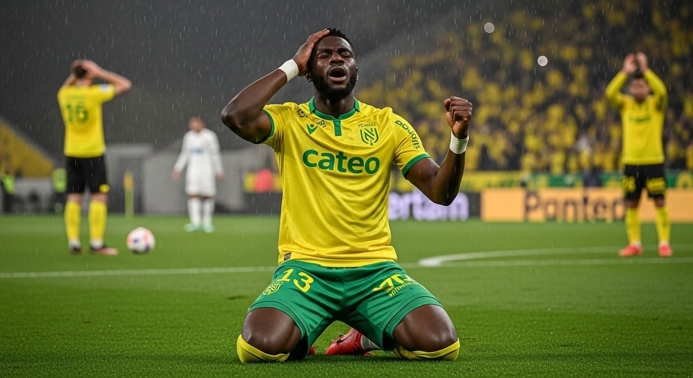 Chidozie Awaziem a marqué contre son camp puis égalisé en fin de match face à Lorient (1-1). Un match à double tranchant qui résume parfaitement les galères actuelles du FC Nantes en Ligue 1.