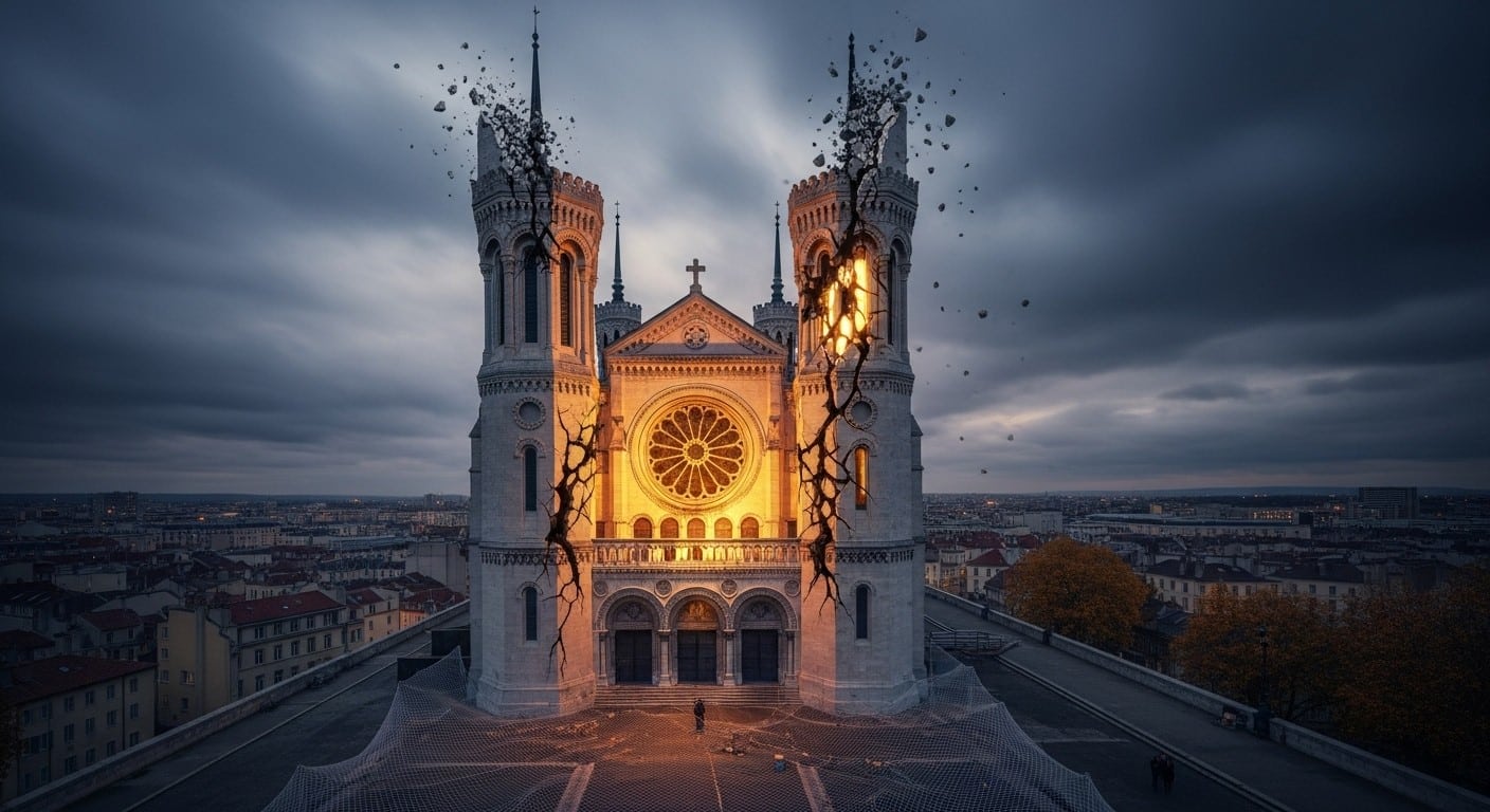 La basilique de Fourvière à Lyon risque l’effondrement de ses tours. 500 000 € sont encore nécessaires d’urgence pour éviter l’irréversible. Découvrez pourquoi ce joyau lyonnais a besoin de vous maintenant.