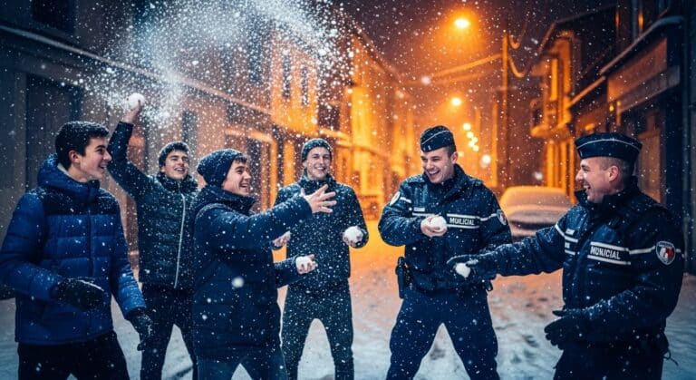 Bataille de Boules de Neige avec la Police au Val-Fourré