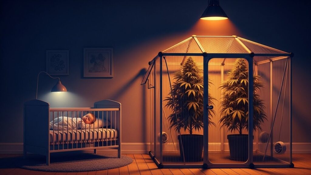 Bébé de 10 Mois Dormant Près de Plants de Cannabis à Lyon