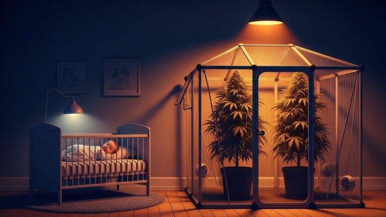 Bébé de 10 Mois Dormant Près de Plants de Cannabis à Lyon