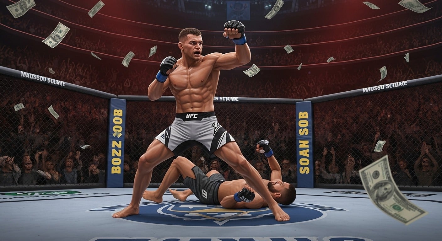 Découvrez comment Benoît Saint Denis a remporté un bonus de 50 000 $ pour son KO fulgurant à New York. Analyse de sa performance explosive et de son ascension dans l'UFC.