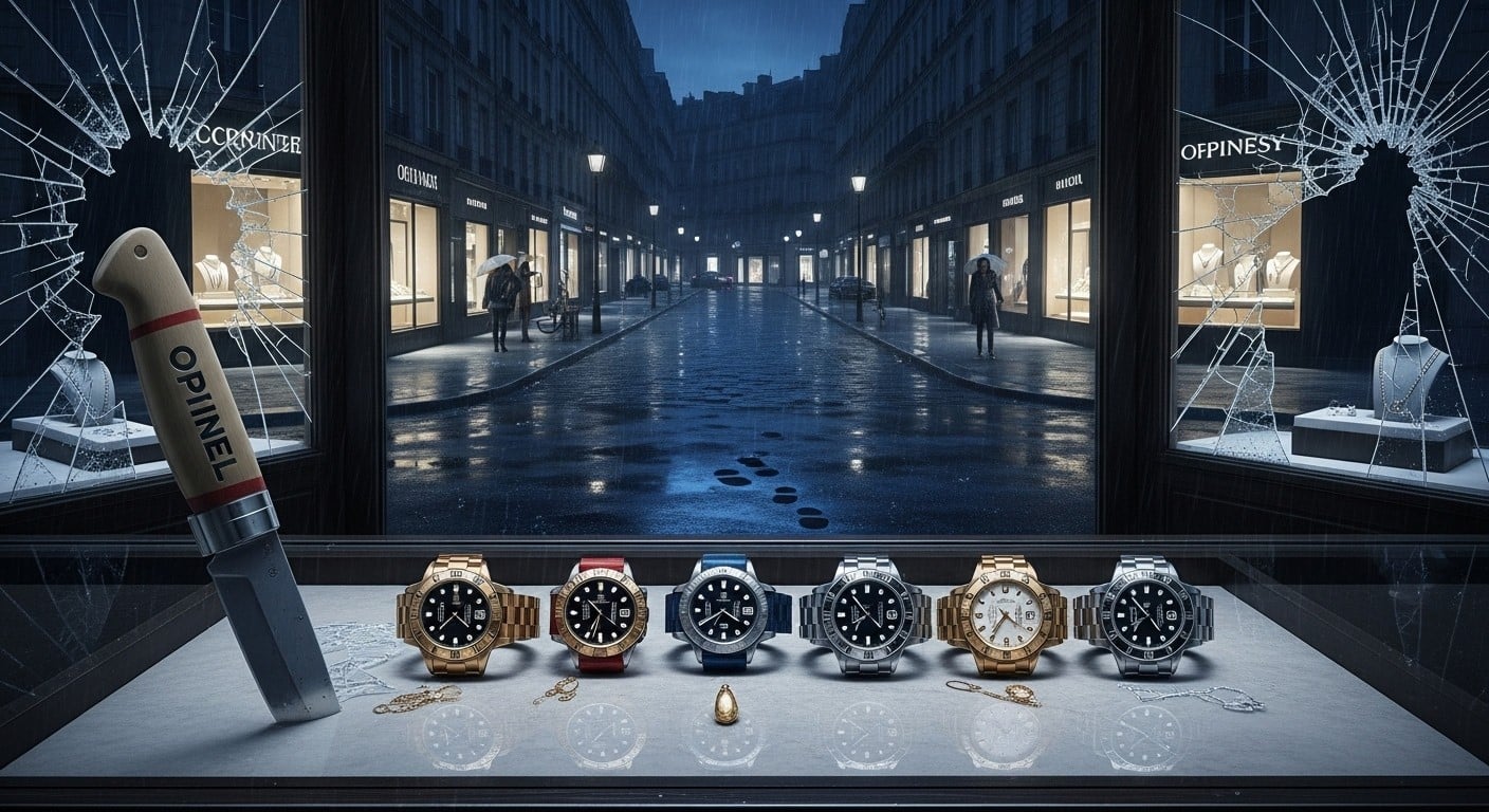 Paris XVIe : un homme armé d’un couteau de 30 cm vole 141 000 € de montres Rolex en pleine matinée. Deux suspects de 23 et 25 ans arrêtés et placés en détention. L’histoire complète.