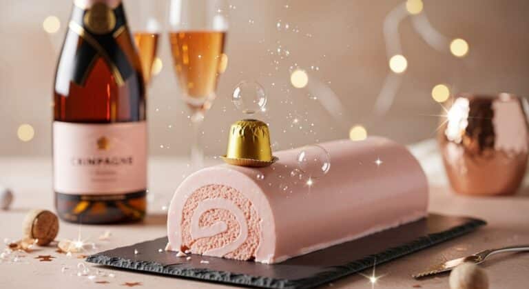 Bûche de Noël au Champagne Rosé : La Folie Gourmande de Troyes