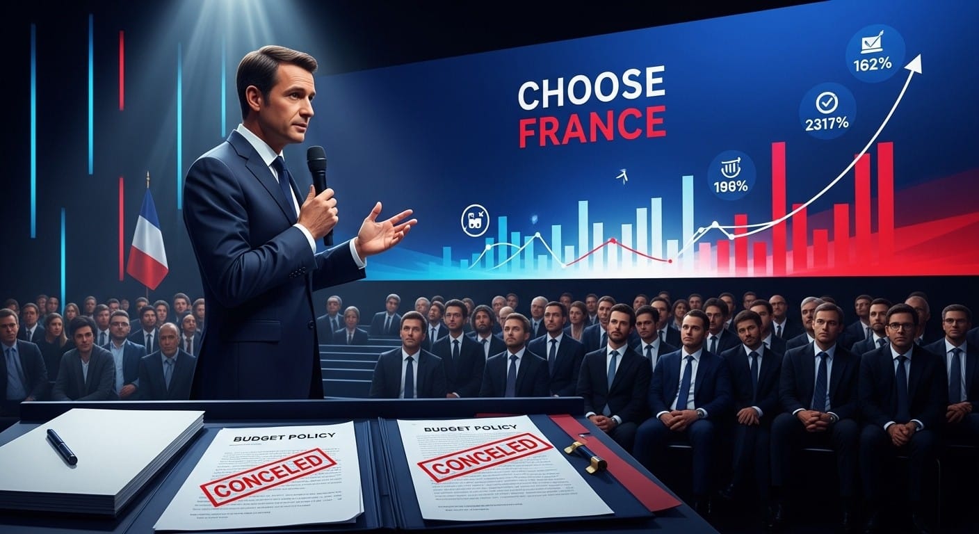 Décryptage exclusif : Sébastien Lecornu rassure les entrepreneurs au sommet Choose France. Quelles taxes du budget 2026 sont déjà condamnées ? Analyse complète et implications.