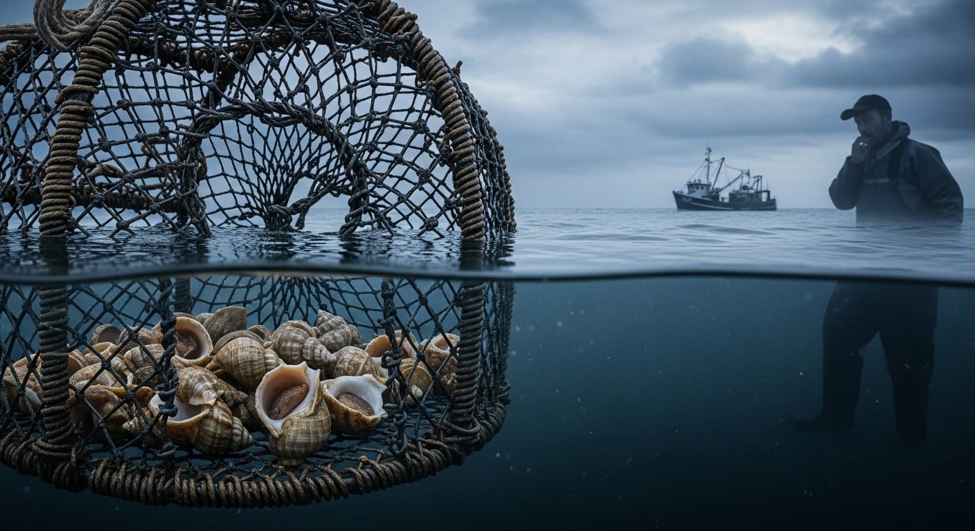 Le bulot normand, star des plateaux de fruits de mer, se raréfie dramatiquement en Manche. Réchauffement des eaux, surpêche : les pêcheurs sonnent l’alarme. Va-t-on perdre ce trésor de la mer ?