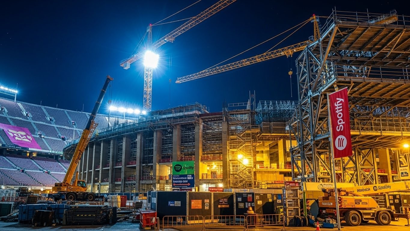 Découvrez le scandale qui éclabousse la rénovation du Camp Nou : 1 million d’euros d’amende pour emploi de travailleurs sans papiers. Conditions indignes, sous-traitance opaque… Que cache vraiment le plus grand chantier d’Europe ?
