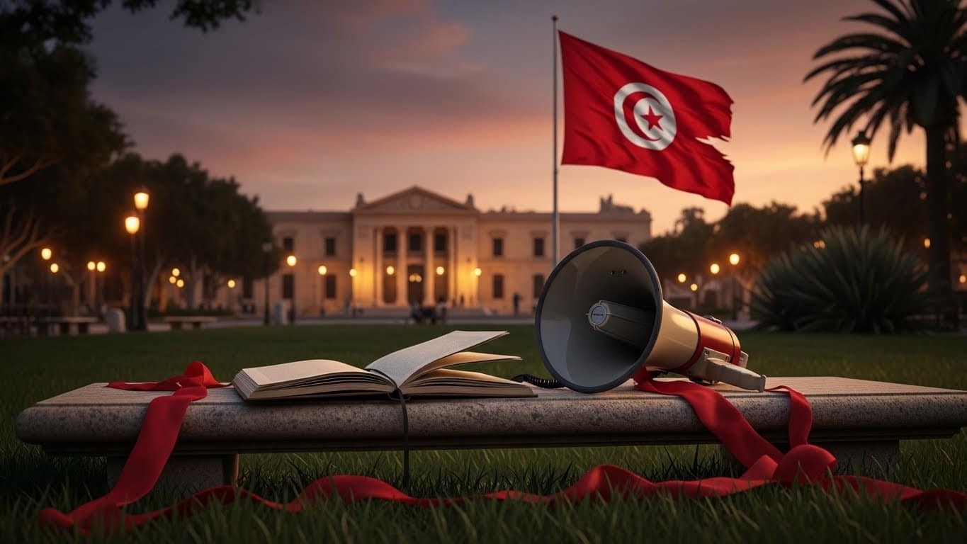 Chaïma Issa, poétesse et figure de l'opposition tunisienne, condamnée à 20 ans de prison puis arrêtée en manifestation. Retour sur un tournant autoritaire inquiétant en Tunisie.