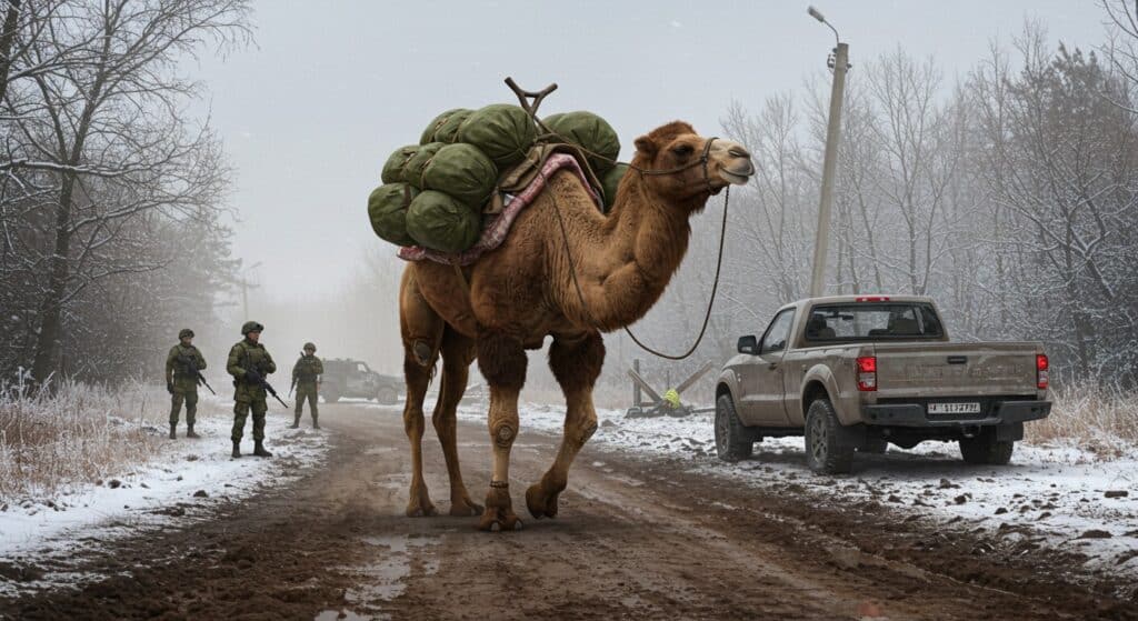 Chameaux au Front en Ukraine : Stratégie Russe