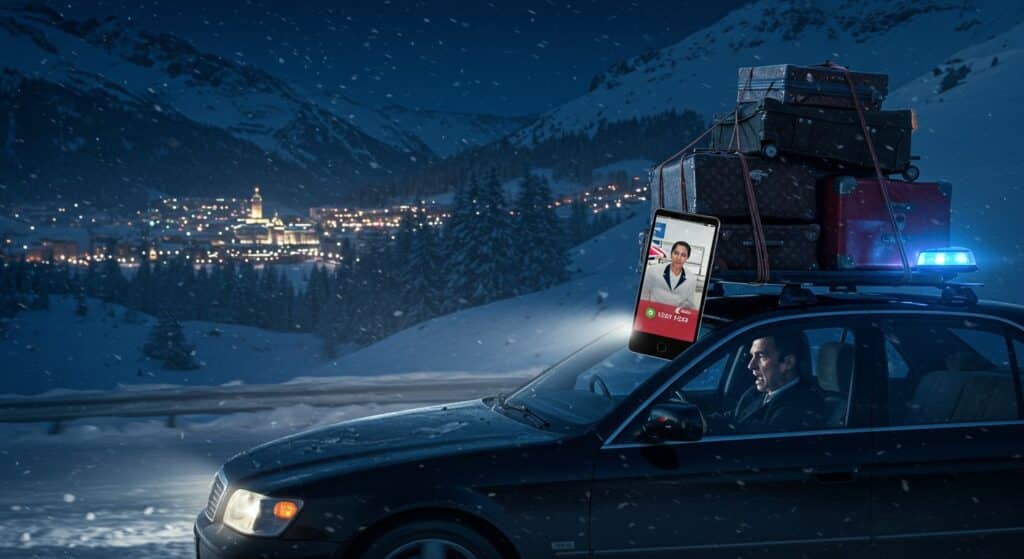 Chauffeur Taxi Fuit avec Bagages Ministre Britannique