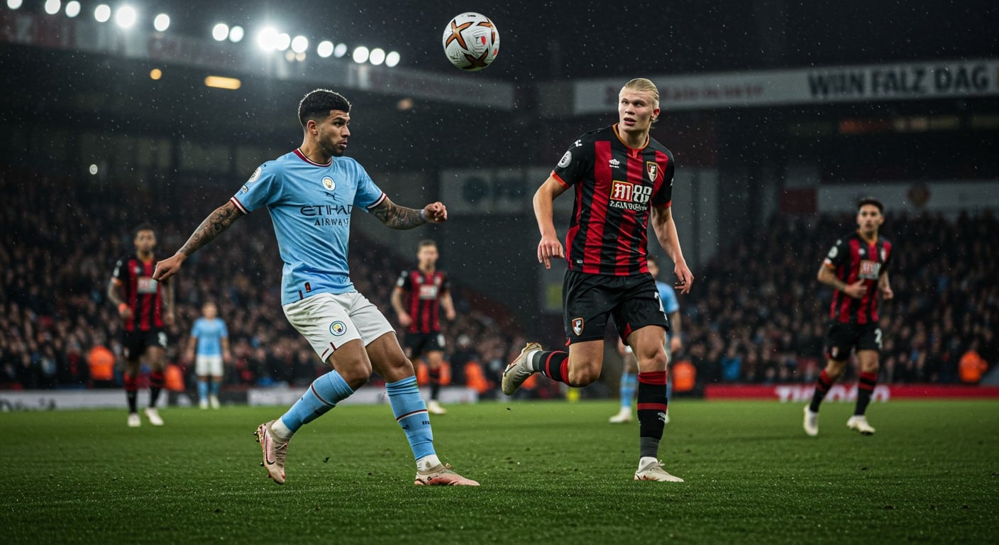 Découvrez comment Rayan Cherki a illuminé le match Manchester City-Bournemouth (3-1) avec deux passes décisives magistrales à Erling Haaland. Analyse complète d'un duo explosif en Premier League.