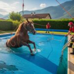 Cheval Coincé Piscine : Sauvetage Insolite Pyrénées