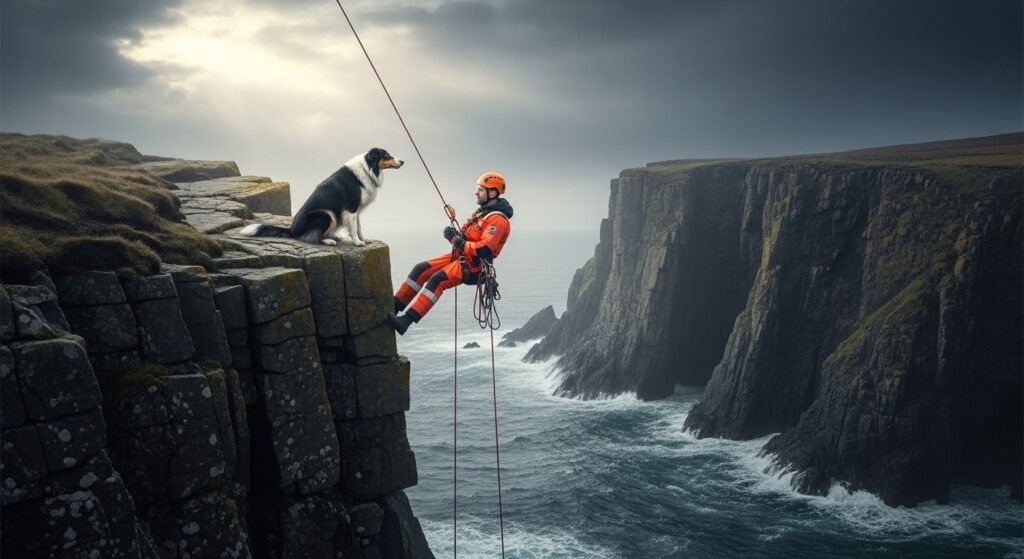 Chien Survives Chute 30m Falaise Écosse : Miracle à Shetland
