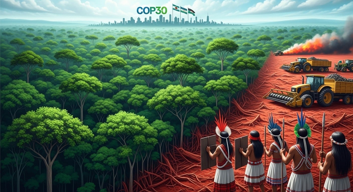 Découvrez les combats pour l'Amazonie à la COP30 de Belém. Déforestation, peuples autochtones et agrobusiness : qui détient vraiment ce poumon vert ? Plongez au cœur des enjeux.
